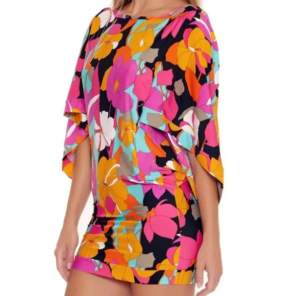 NWT Trina Turk Gemini swim coverup tunic bright multicolor Size S - Picture 2 of 9